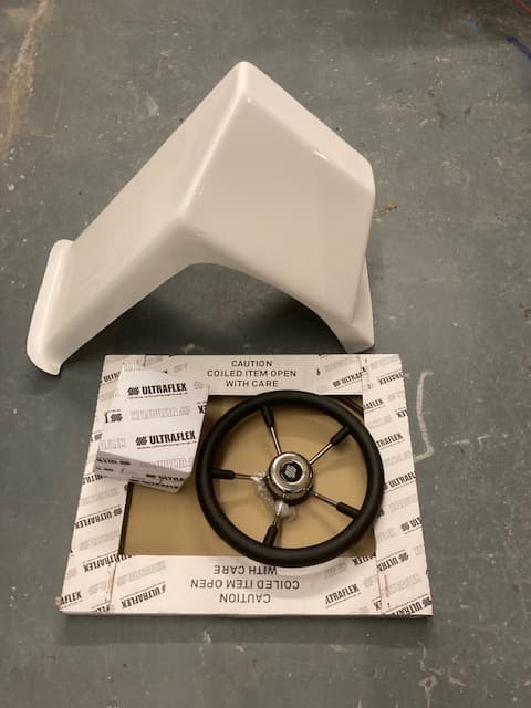 small steering console cable helm and wheel